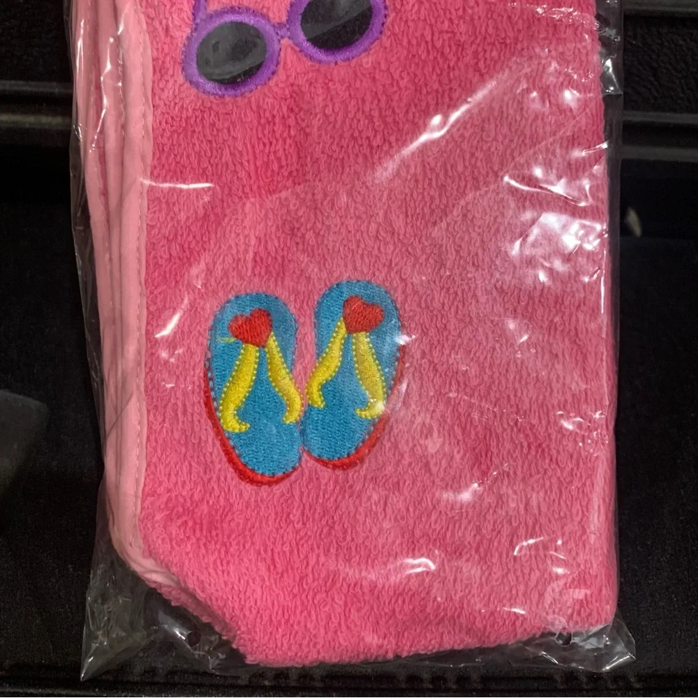 Lillian Vernon Flip Flop Terry Pink Toiletry Bag 806278 Brand New